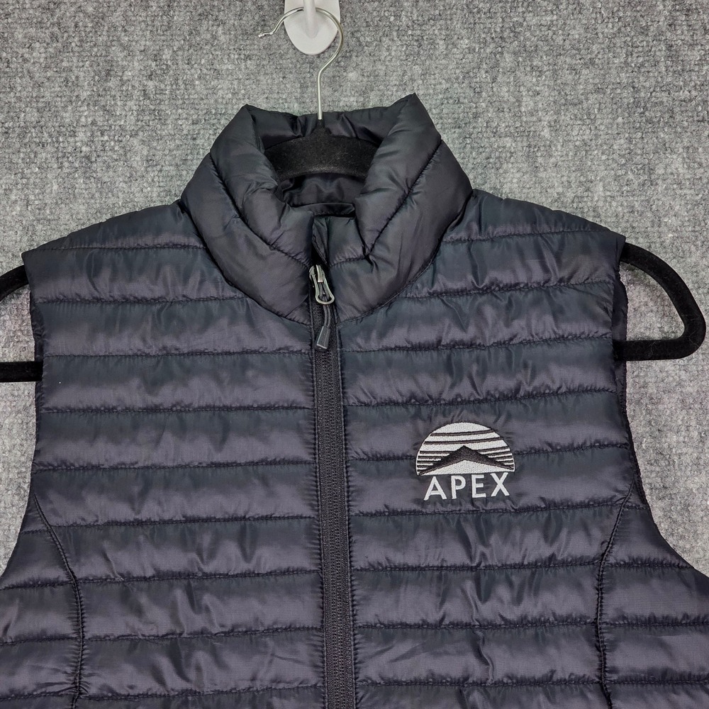 Eddie Bauer Puffer Vest Women Small Black Packable Quilted APEX Logo Utility - Picture 3 of 13